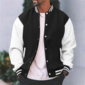 Blouson teddy homme noir à manches contrastées