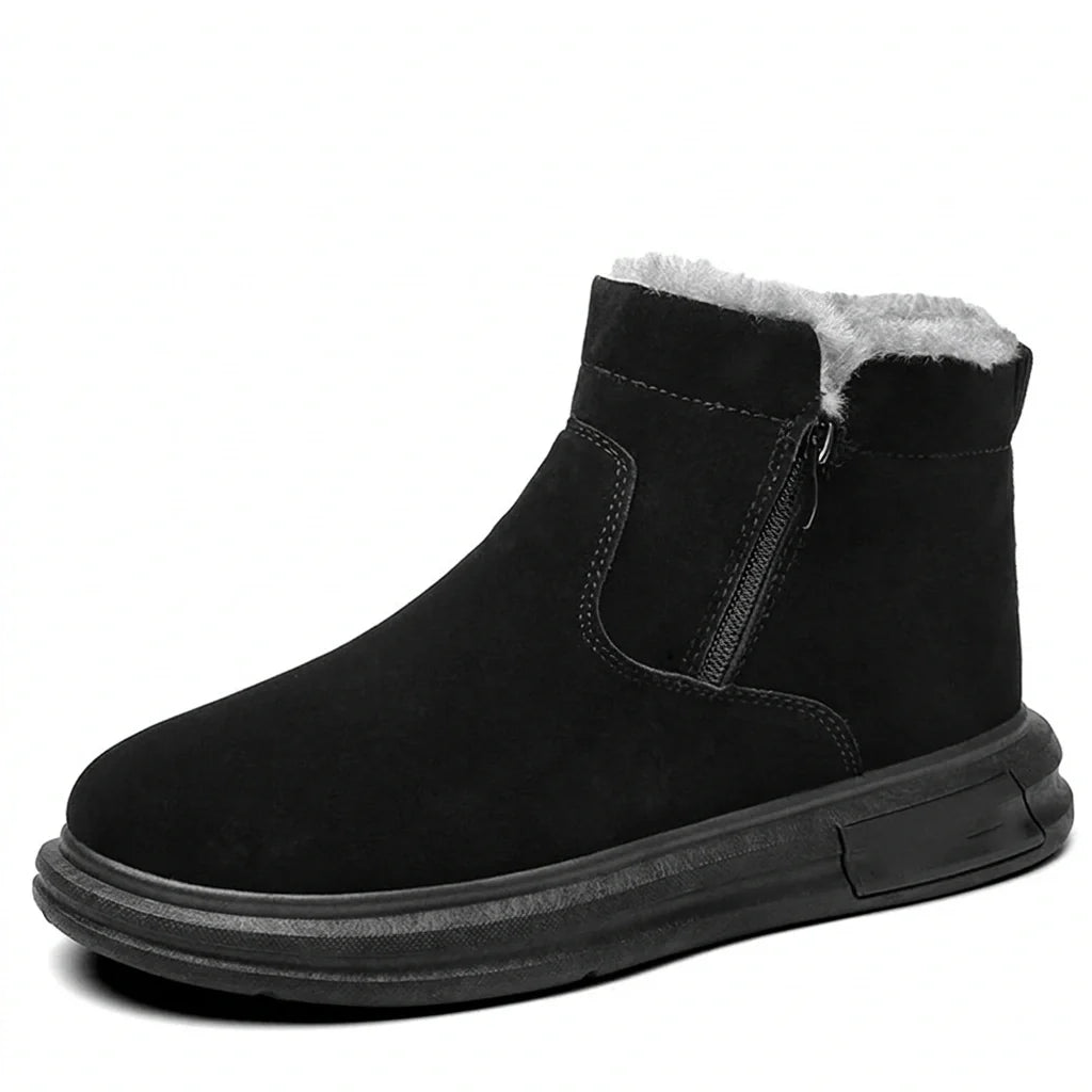 Boots homme noires fourrées à zip latéral