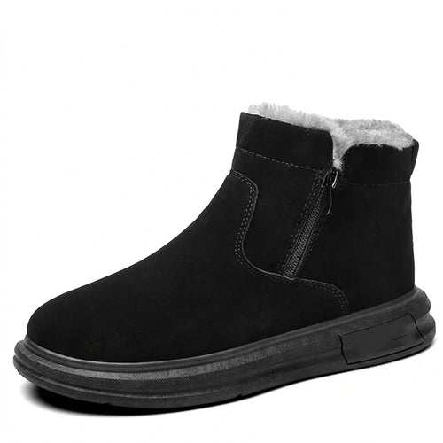 Boots homme noires fourrées à zip latéral