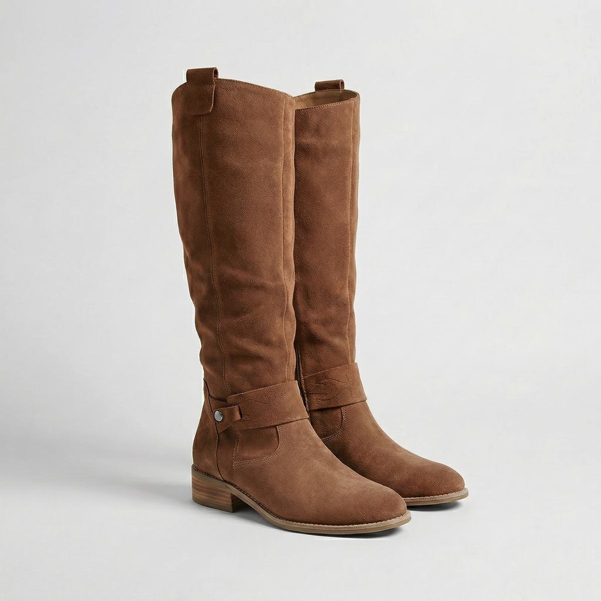 Bottes hautes femme marron slouchy
