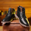 Bottines homme noires à lacets et zip latéral