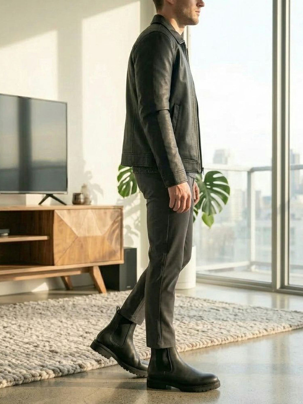 Chelsea boots homme noires à semelle crantée
