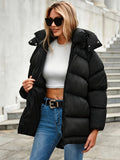Doudoune femme noire oversize à capuche