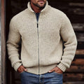 Gilet zippé homme écru à col montant