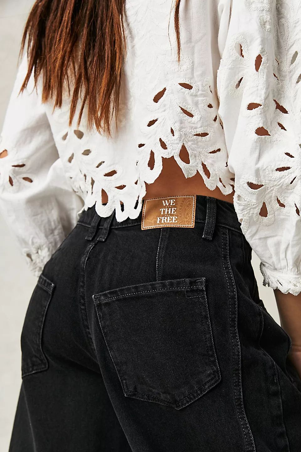 Jean femme large barrel noir