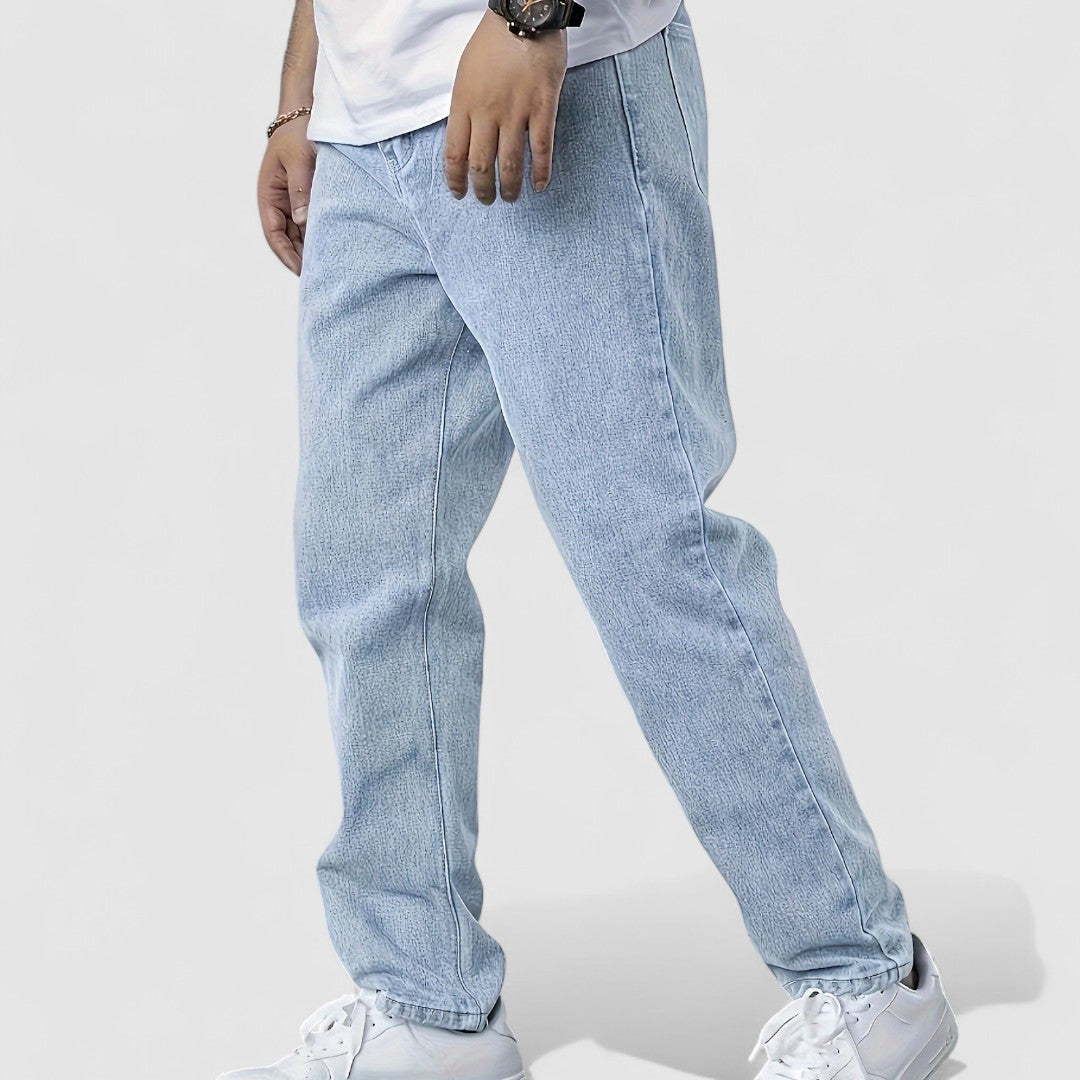 Jean droit homme bleu clair cinq poches