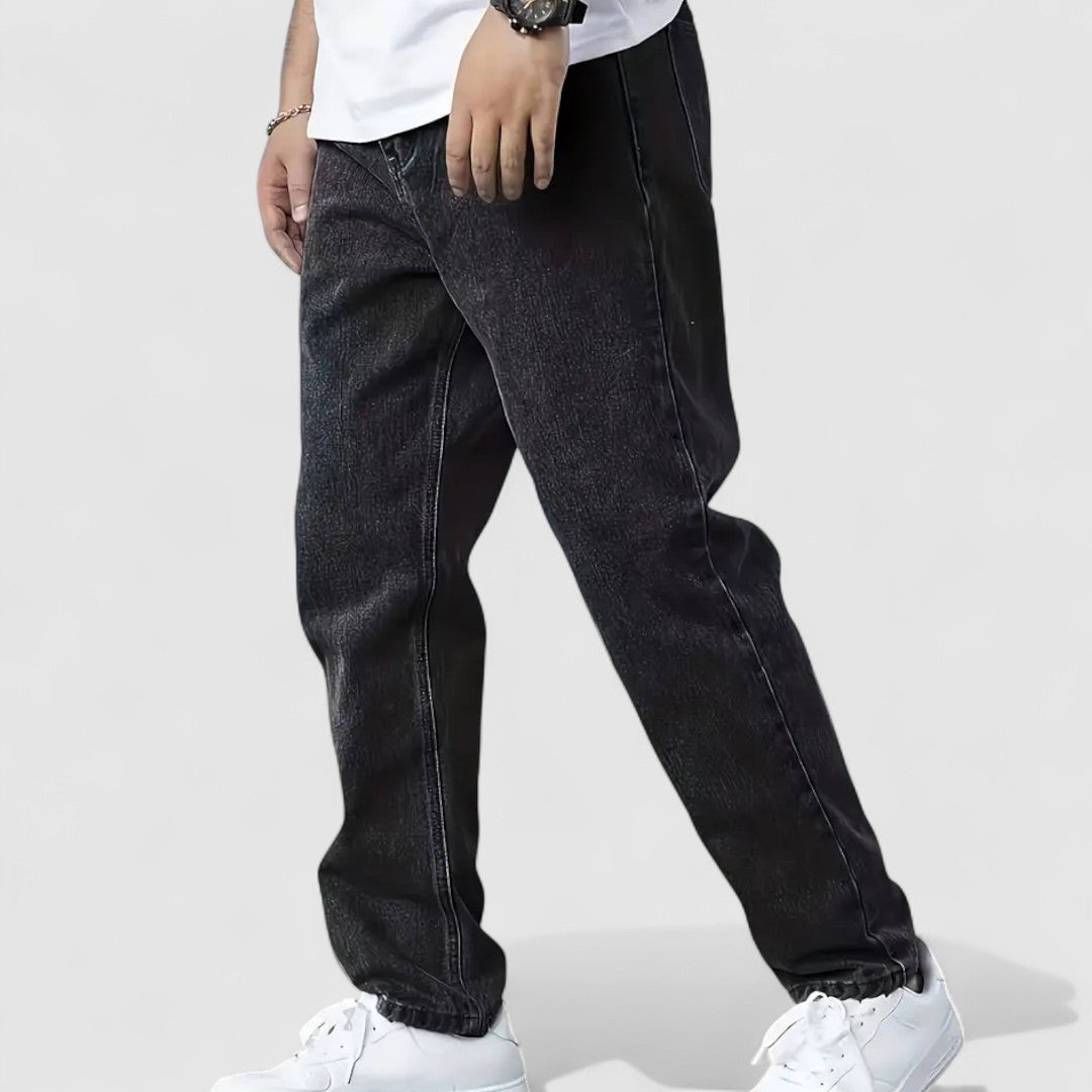 Jean droit homme noir cinq poches