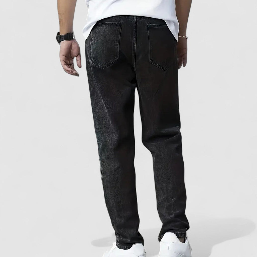 Jean droit homme noir coupe droite