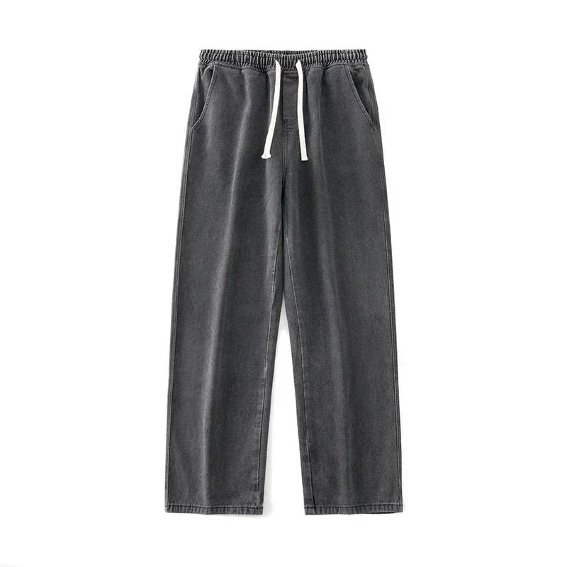 Jean homme gris anthracite coupe droite large