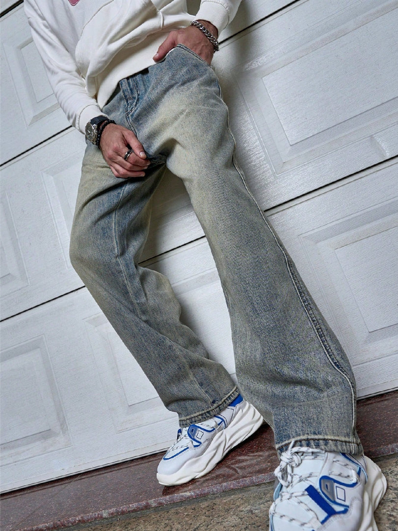 Jean homme bleu délavé cinq poches