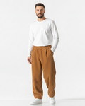 Jogging homme camel large côtelé