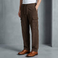 Pantalon cargo homme marron à poches latérales