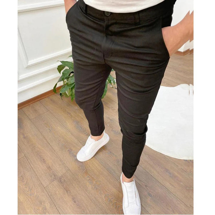 Pantalon décontracté homme noir coupe slim