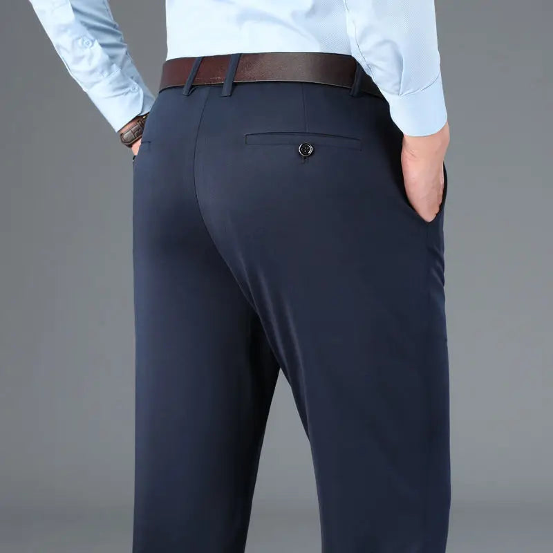 Pantalon habillé homme bleu marine à devant plat