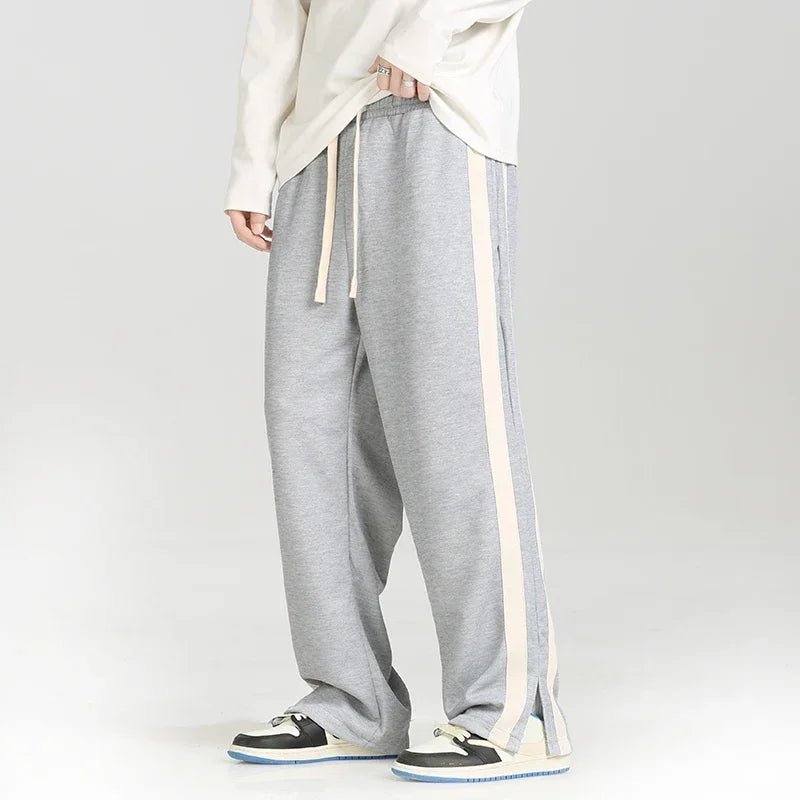 Pantalon de jogging homme gris clair à cordon de serrage