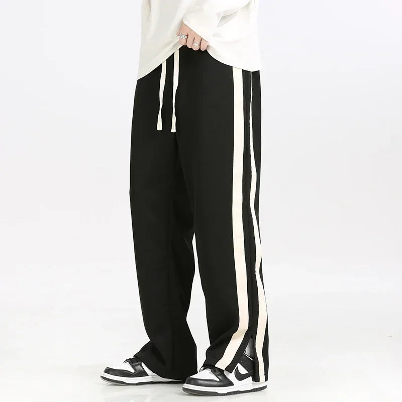Pantalon de jogging homme noir jambe large