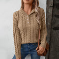 Pull femme beige torsadé à capuche