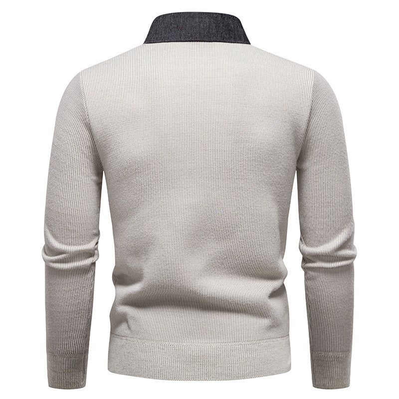 Pull homme beige vue de dos