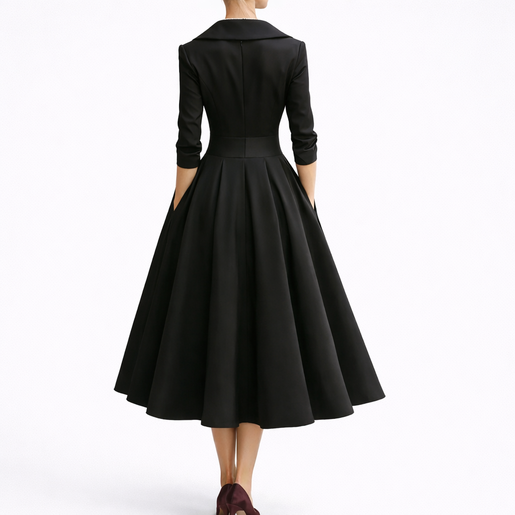 Robe de soirée femme noire vue de dos