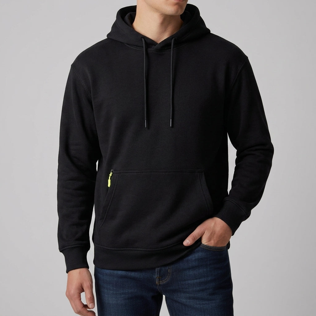 Sweat à capuche homme noir avec poche kangourou