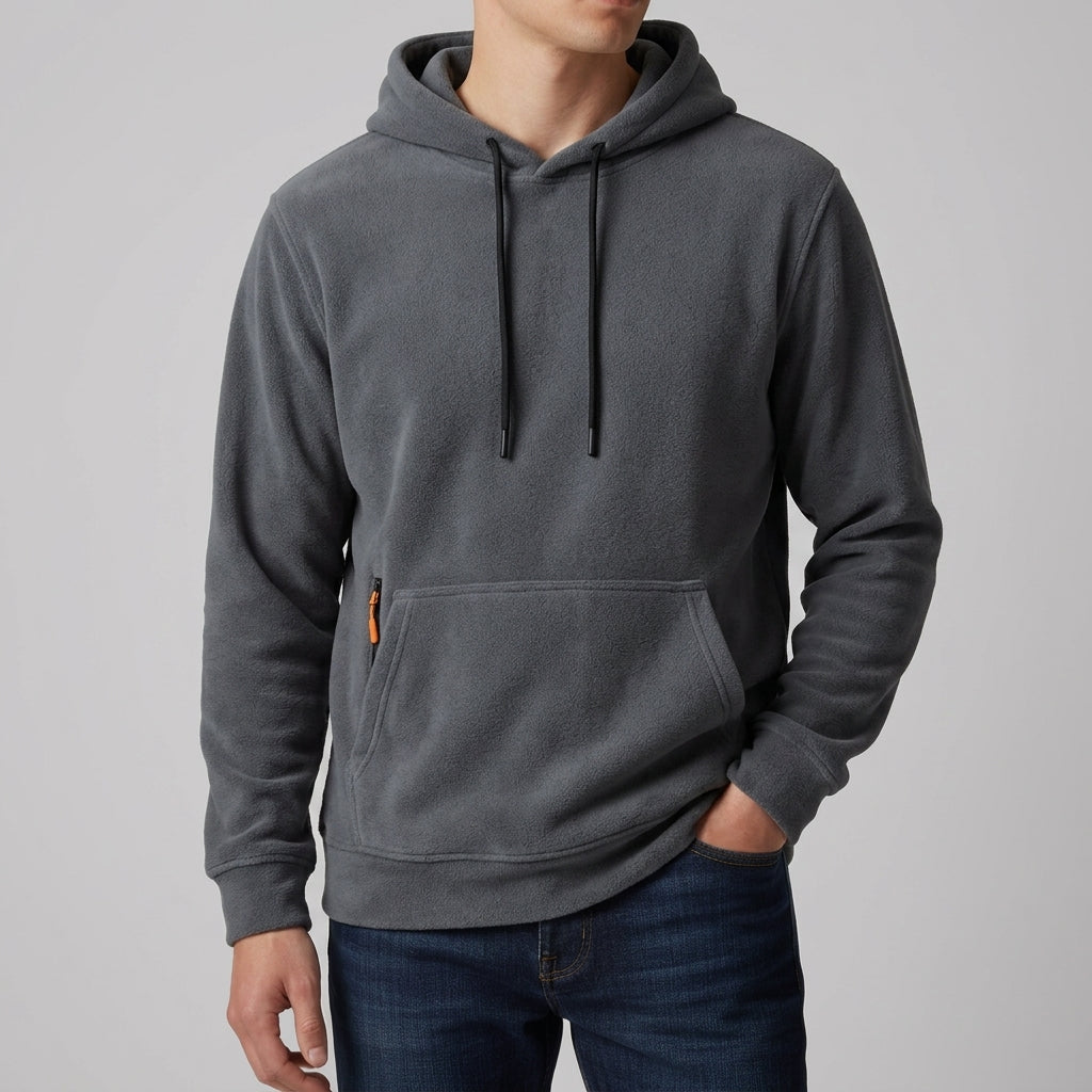 Sweat à capuche homme gris anthracite avec poche kangourou