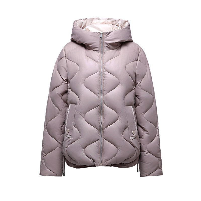 Veste femme grise courte à col montant