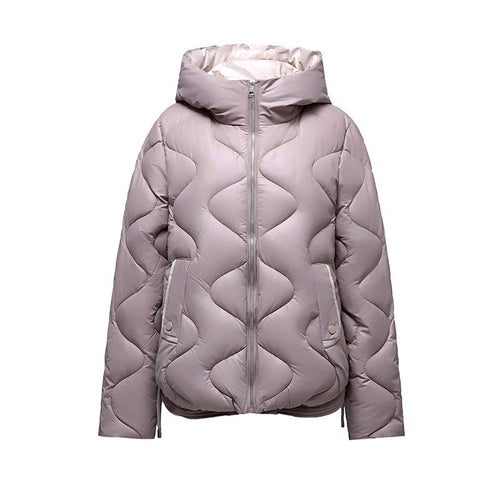 Veste femme grise courte à col montant
