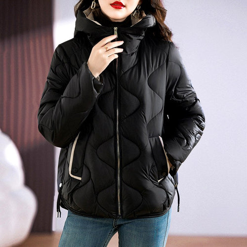 Veste femme noire courte à col montant