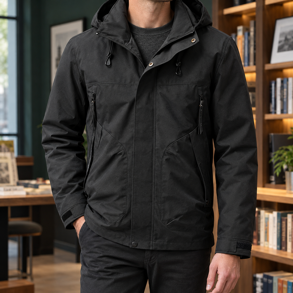 Veste homme noire à capuche